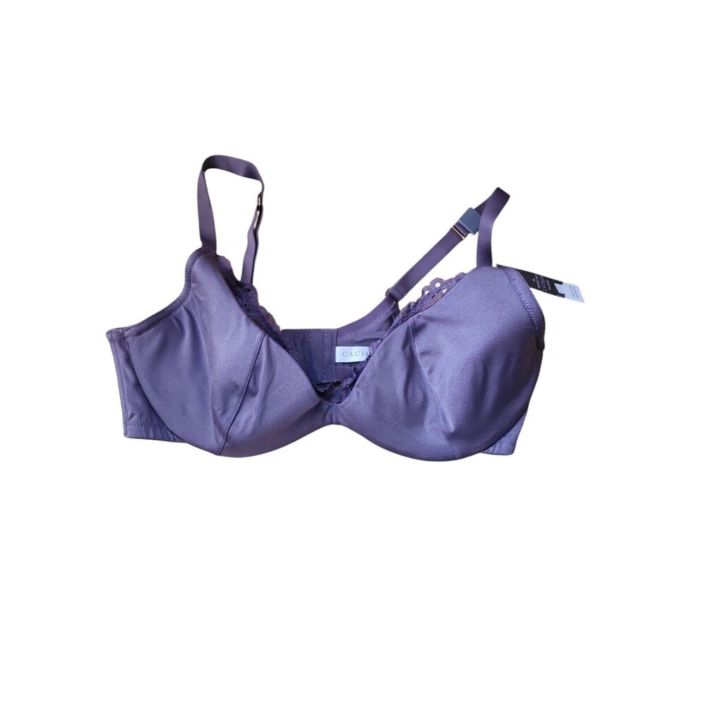 Cacique The Sexy Collection Bra 38DDD Dusky Purple Lace Lightly Lined Balconette